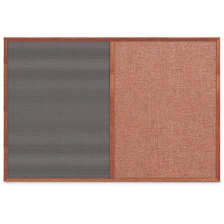 United Visual Products Slim Style Indoor Enclosed Corkboard, 30 UV503SC-SATIN-CINNABA